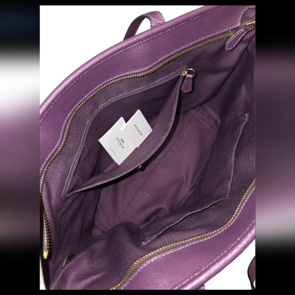 Coach City Zip Tote Purple Saffiano Leather Bag (Style Number F58846) EUC - Picture 10 of 16